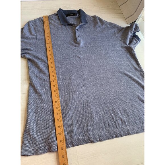 Ermenegildo Zegna XL Polo Shirt Blue Textured Cotton - Picture 9 of 10